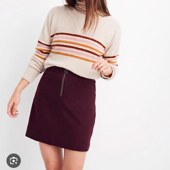 Madewell Dresses & Skirts - Madewell Maroon Fireside Wool-Blend
Mini Skirt
